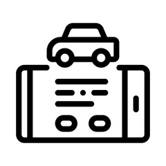 car control phone app icon vector. car control phone app sign. isolated contour symbol illustration