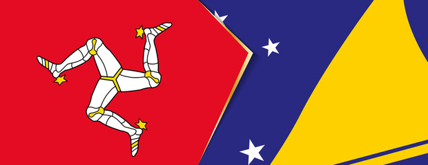 Isle of Man and Tokelau flags, two vector flags.