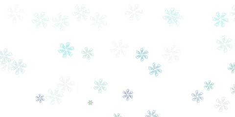 Light blue, green vector abstract pattern with leaves.