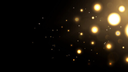 Bokeh lights and stars abstract background. Digital illustration