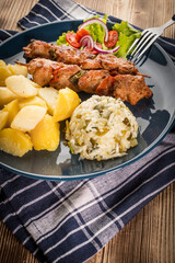 Shish kebabs - grilled meat and vegetables