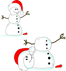 snowman with and without head