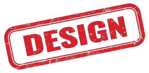 DESIGN red grungy rectangle stamp.