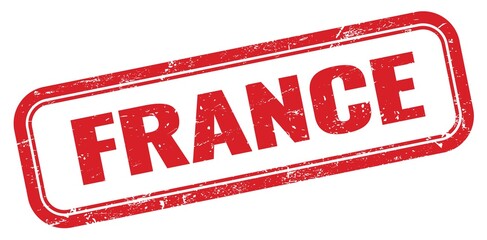 FRANCE red grungy rectangle stamp.