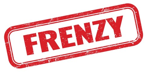FRENZY red grungy rectangle stamp.