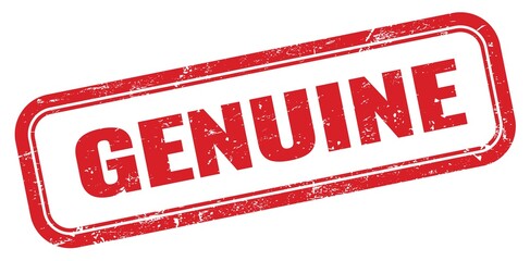GENUINE red grungy rectangle stamp.