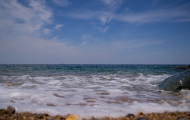 waves crashing on the beach