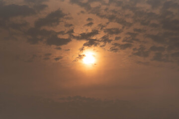 Sunset in orange tones in southern Brazil