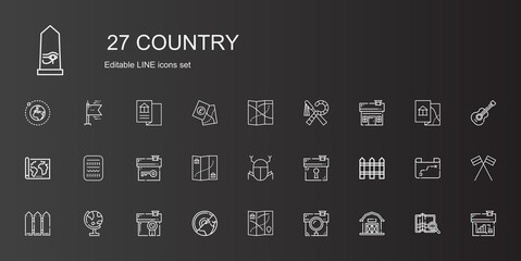 country icons set
