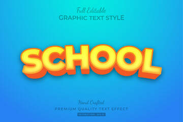 School Editable 3D Text Style Effect Premium