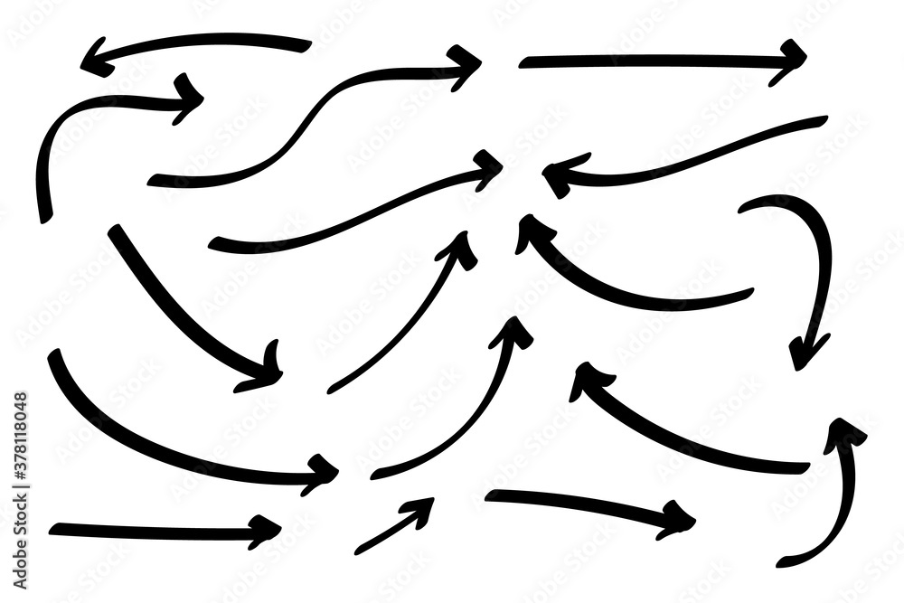 Poster doodle symbols. pointer icons. pointer graphic symbols.