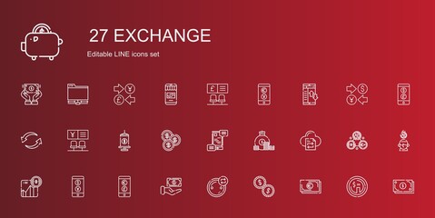 exchange icons set
