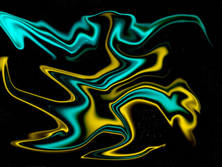 dark sky blue and yellow abstract aurora watercolor luxury galaxy pattern color on black.