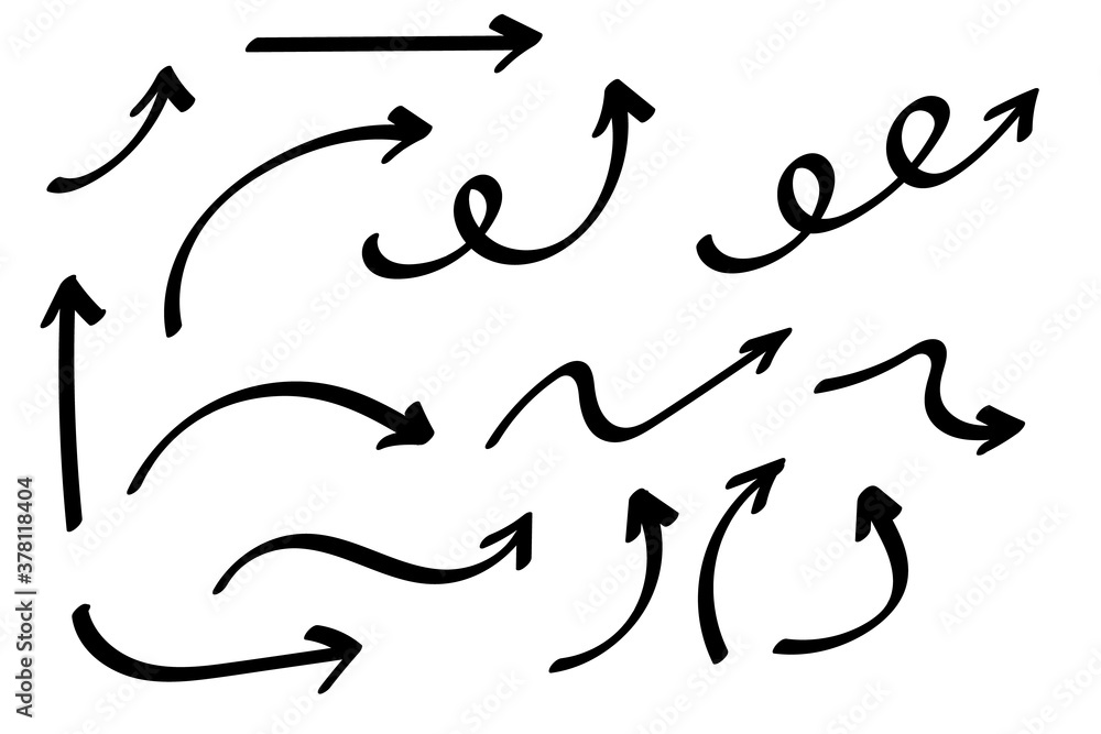 Poster doodle symbols. pointer icons. pointer graphic symbols.