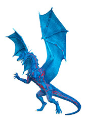 3D Rendering Fairy Tale Dragon on White