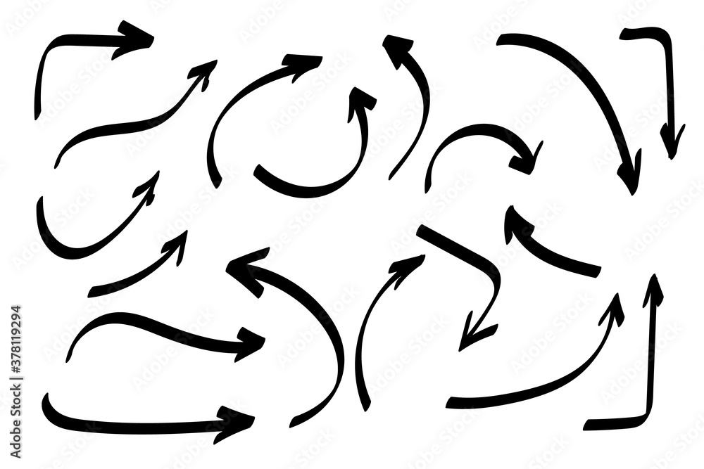 Poster doodle symbols. pointer icons. pointer graphic symbols.