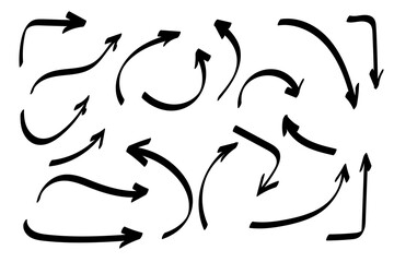 Doodle symbols. Pointer icons. Pointer graphic symbols.