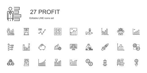 profit icons set