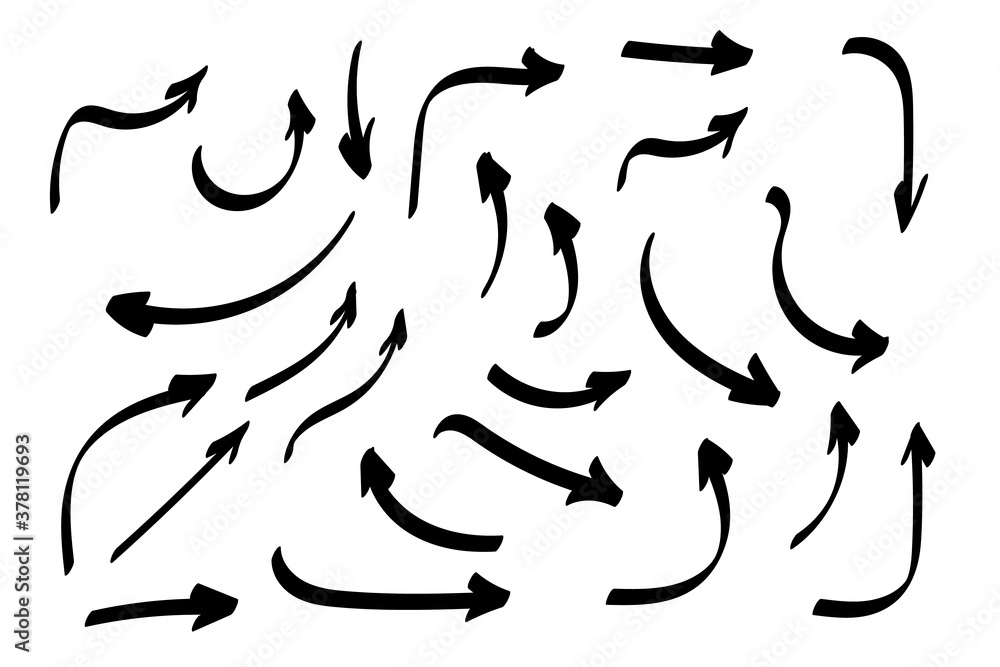 Poster doodle symbols. pointer icons. pointer graphic symbols.