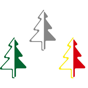 Set of three origami style christmas trees
