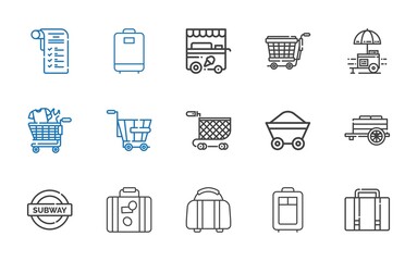 trolley icons set