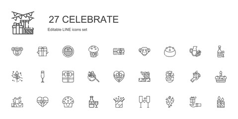 celebrate icons set