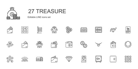 treasure icons set