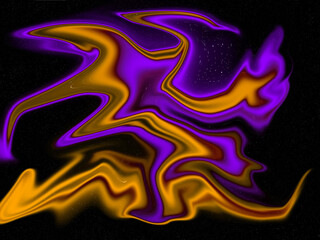 abstract light yellow and purple aurora watercolor luxury galaxy pattern color on black.