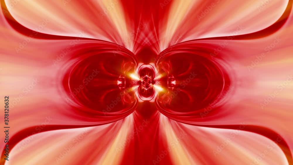 Aufkleber abstract energy wave vj loop background. 4k seamless loop colorful kaleidoscopic iridescent beams. g