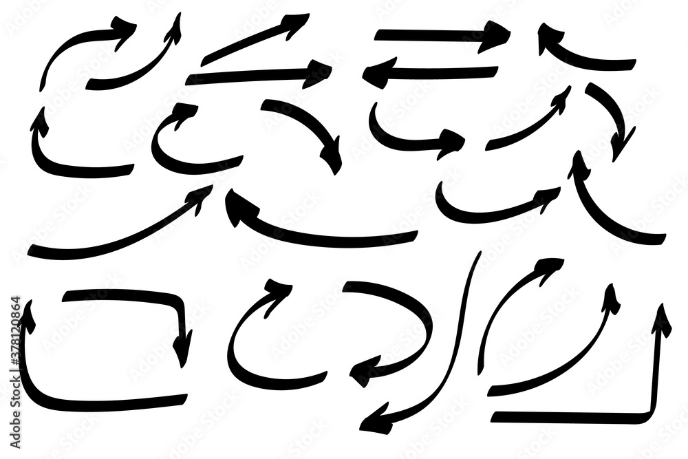 Poster doodle symbols. pointer icons. pointer graphic symbols.