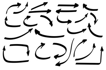 Doodle symbols. Pointer icons. Pointer graphic symbols.