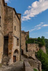 Fototapeta na wymiar The old town of Sorano at the Tuscany Region in Italy 