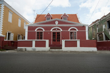 Fototapeta na wymiar Colonial Architecture in Willemstad, Curacao, Netherlands Antilles