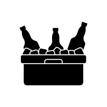 black beer bottles in ice chest clip art preview