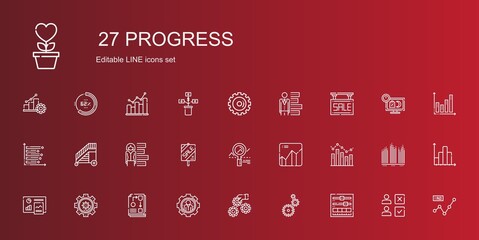 progress icons set