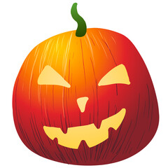 Halloween pumpkin on white background. Vector illustration.