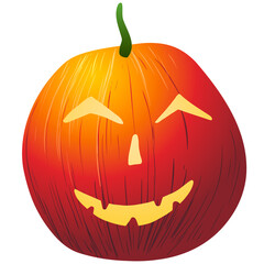 Halloween pumpkin on white background. Vector illustration.