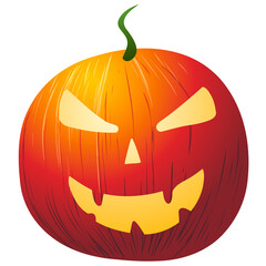 Halloween pumpkin on white background. Vector illustration.