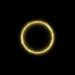 Magic gold circle light effect. Illustration isolated on background. Graphic concept for your design