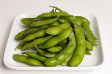 Japanese dish edamame (green soybeans)