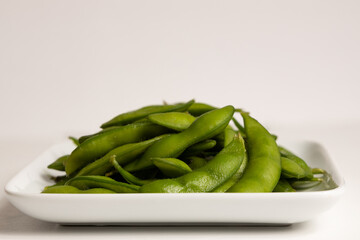 Japanese dish edamame (green soybeans)