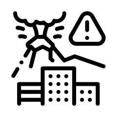 volcanic eruption icon vector. volcanic eruption sign. isolated contour symbol illustration