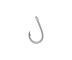 Catch, fishing, hook icon. Vector illustration, flat design.