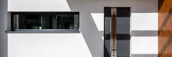 Front doors with window, panorama