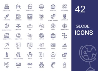 globe icons set