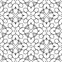 Fantasy seamless pattern with decorative mandala. Abstract round doodle floral background. Floral geometric infinity background. Wrapping paper, textiles, fabric. Vector illustration.