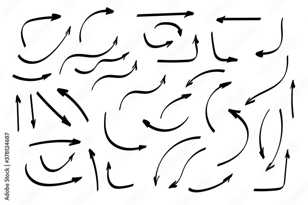 Poster doodle symbols. pointer icons. pointer graphic symbols.