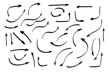 Doodle symbols. Pointer icons. Pointer graphic symbols.