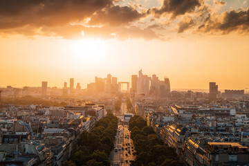 Obraz premium Paris view from Arc de Trimphe, France