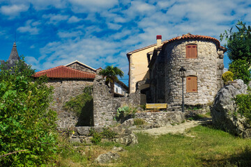 The old historic architecture of medieval Hum, Croatia - the smallest town in the world